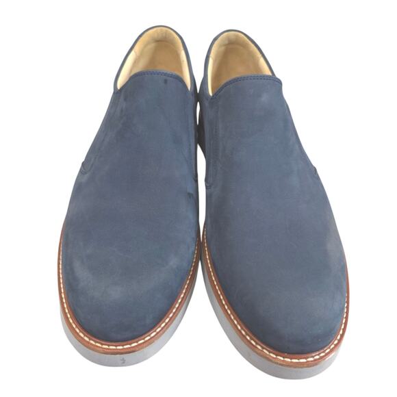 Samuel Hubbard Mens Navy Blue Suede Slip On Casual Shoes Size 9.5 Missing Insole - Picture 2 of 14